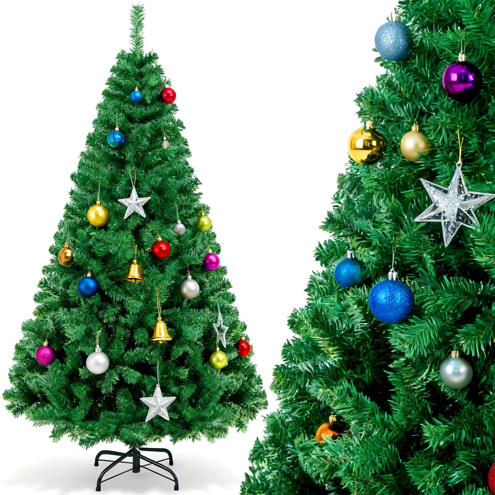 Angle. Sugift - 6ft Premium Artificial Christmas Tree Pine Hinged Xmas Tree W/864 Branch Tips & Metal Stand - Green.