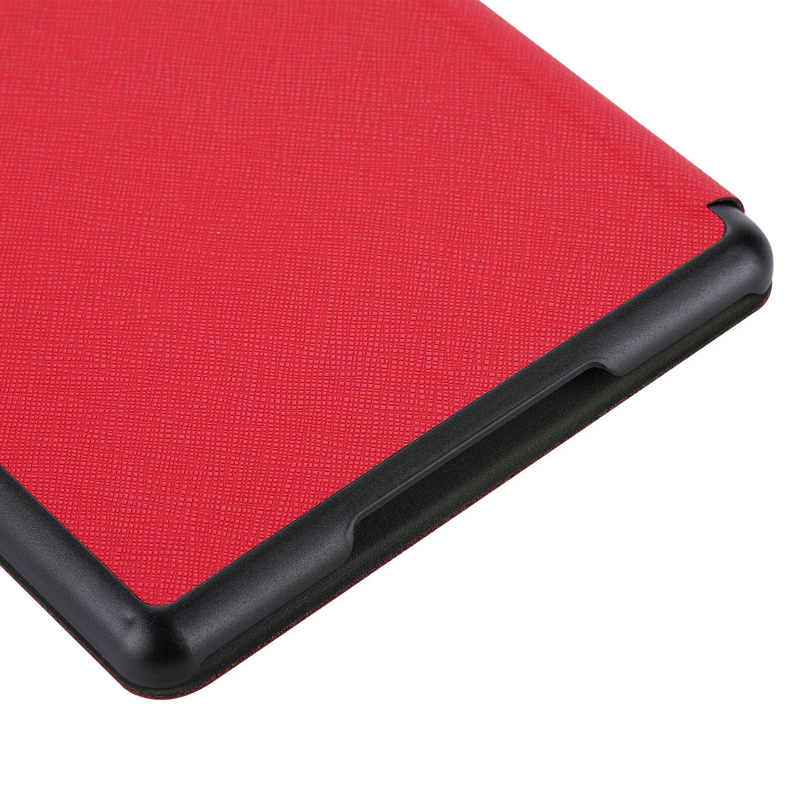 Alt View 4. Dteck - For Amazon Kindle Paperwhite (2024)/Kindle Colorsoft Slim Fit Cross-hatched Leather Shockproof Case Auto Sleep/Wake - Orange.
