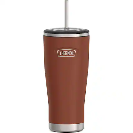 Front. Thermos - Thermos 24 oz. Icon Cold Tumbler w/ Straw - Saddle - Saddle.