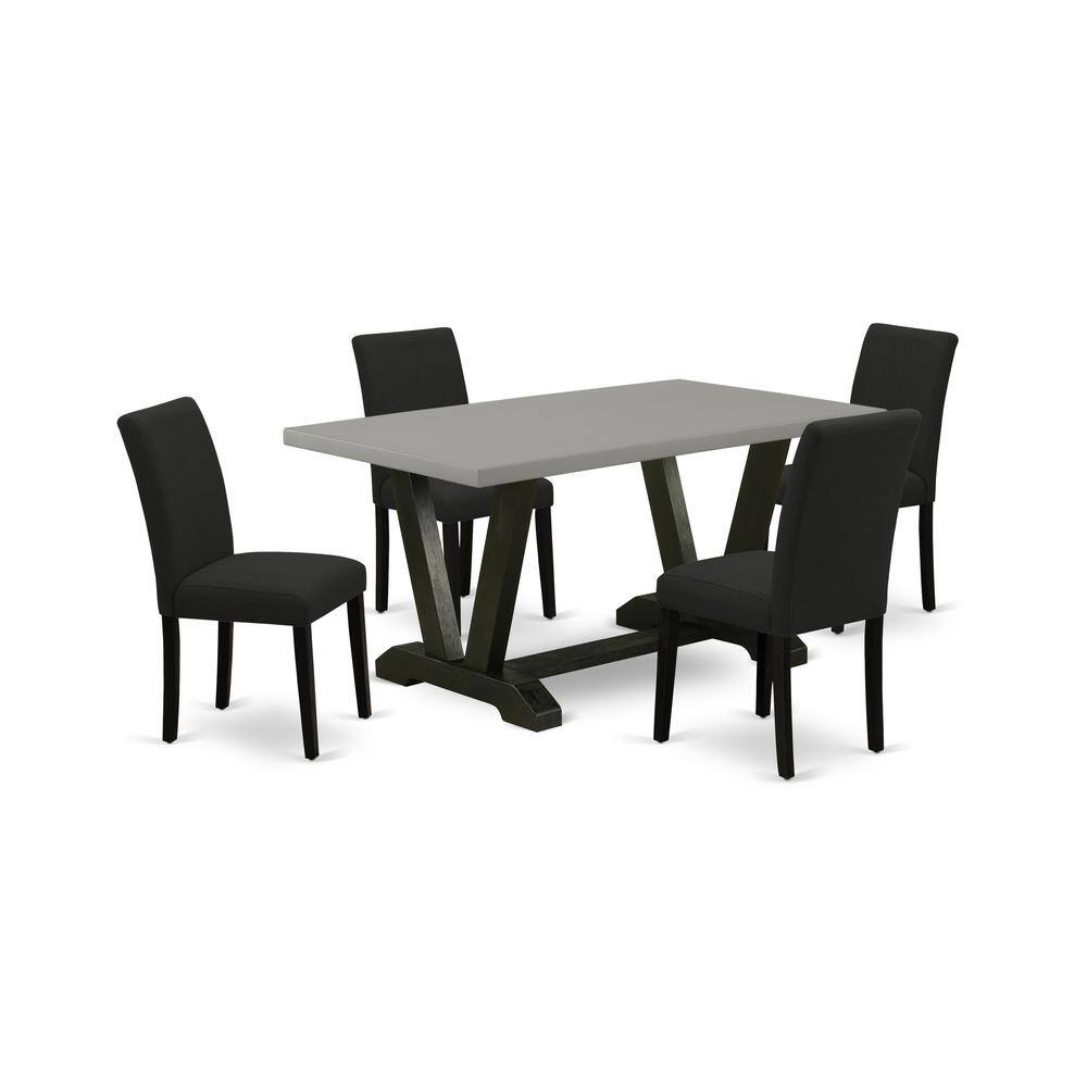 Angle. East West Furniture - East West Furniture 5-Pc Dining Room Table Set Includes 4 Modern Dining Chairs with Upholstered Seat and High Back and - Multi-Color.
