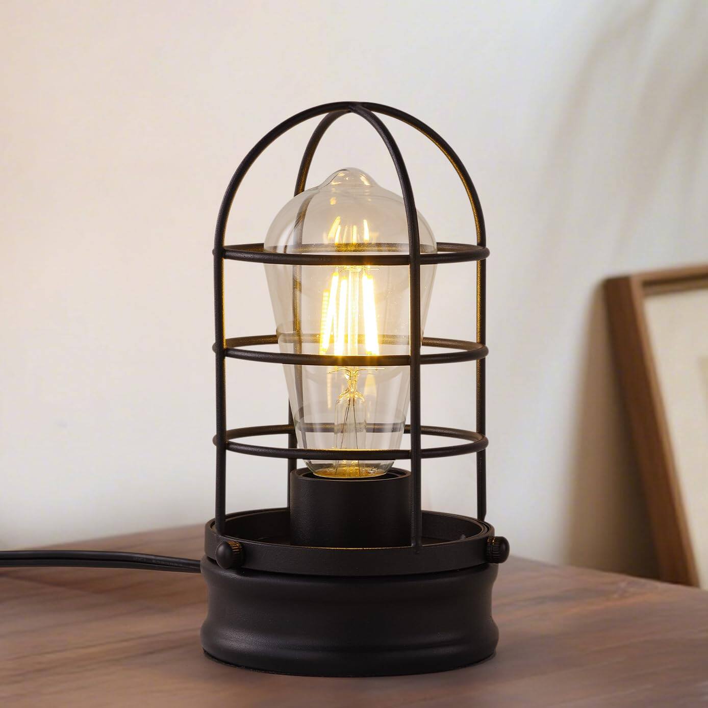 Dazzling Pops - Cerdeco Vintage Table Lamp Industrial Desktop Lamp Bedside Bar Cafe Bedroom livingRoom Bulb Not Included - Black