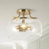 Front. Parrot Uncle - 10" H Modern Gold 3-Light Flush Mount Ceiling Light - Gold.