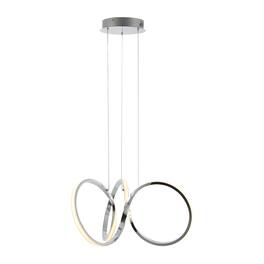 Jonathan Y - Helix 24" 1-Light Contemporary Minimalist Aluminum Ribbon Integrated LED Pendant, /Silver - Chrome
