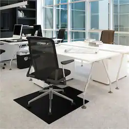 Floortex - Advantagemat Vinyl Lipped Chair Mat for Carpets - 45'' x 53'' - Black