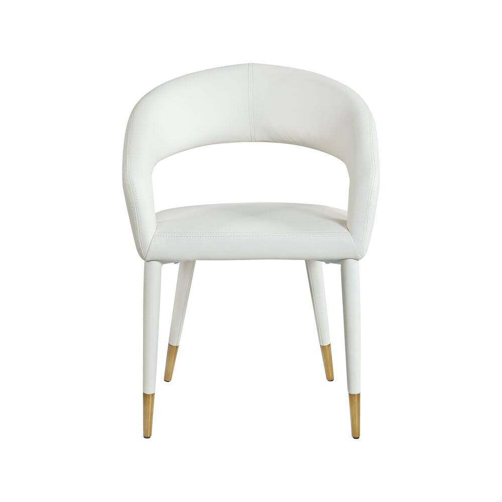 Alt View 2. Meridian Furniture - Destiny White Vegan Leather Dining Chair - White.