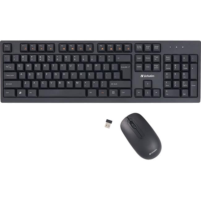 Verbatim - Wireless Keyboard and Mouse - USB Type A Wireless Bluetooth 2.40 GHz Keyboard - USB Type A Wireless Mouse - Unknown