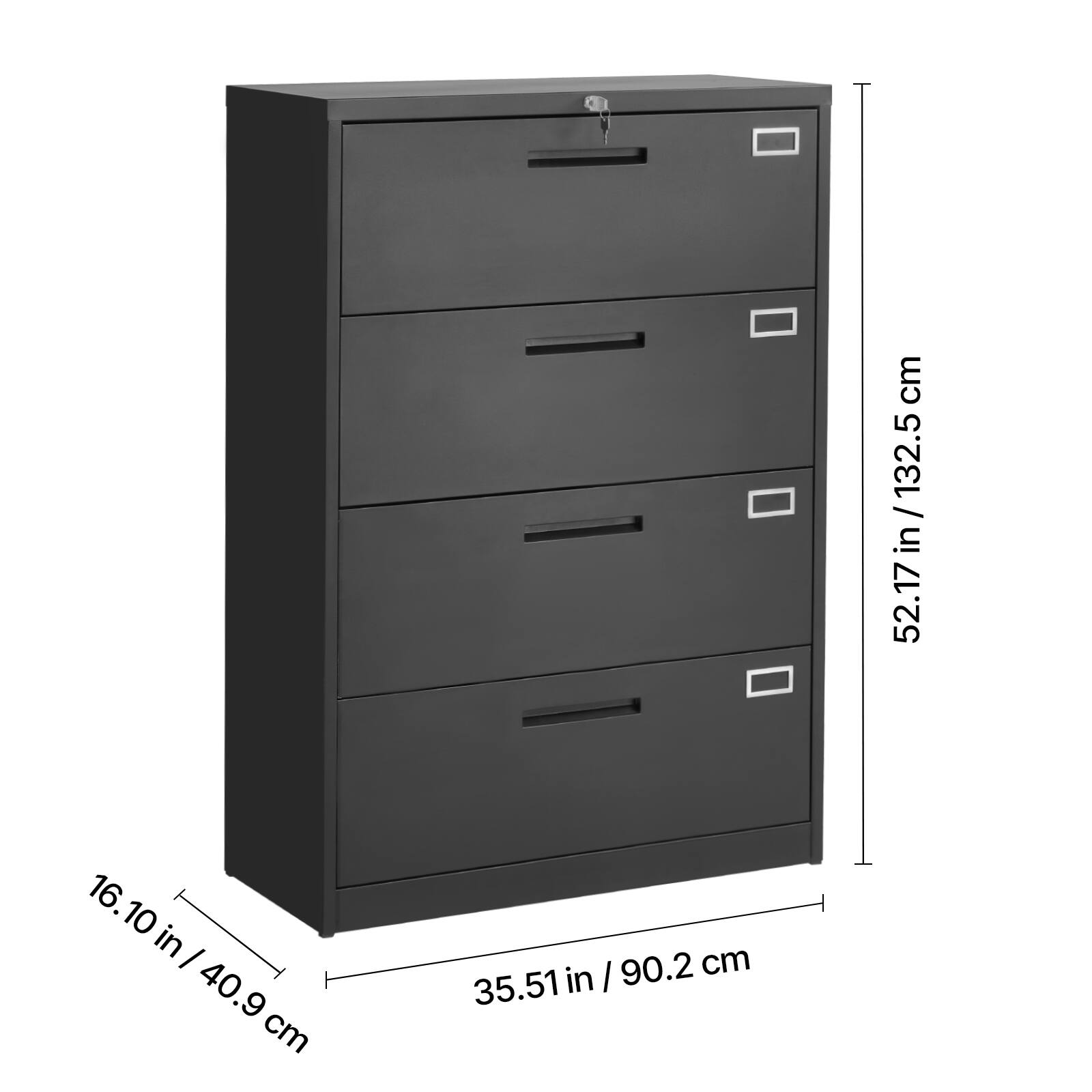 - Height: 52.17 in / 132.5 cm
- Width: 35.51 in / 90.2 cm
- Depth: 16.10 in / 40.9 cm