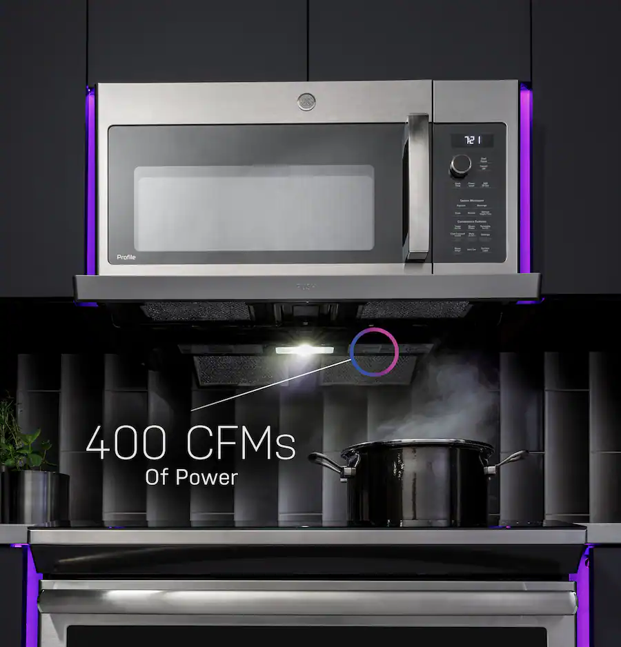 GE Profile 2.2 Cu. Ft. Over the Range Microwave with Sensor Cooking and ...