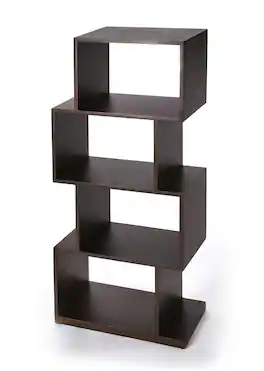 Butler Specialty - Stockholm 21.5 in. W x 47.5 in. H Abstract Wood 4 Shelf Modern Etagere Bookshelf - Dark Brown