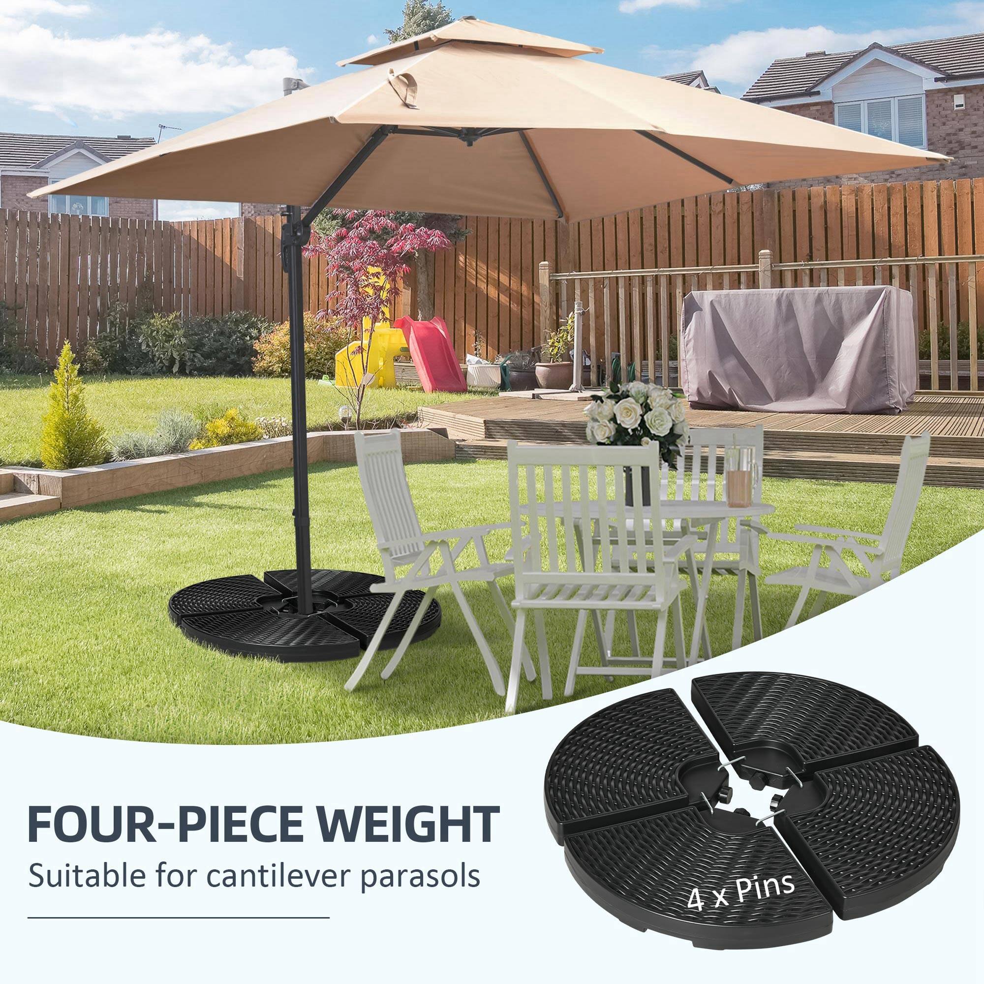 FOUR-PIECE WEIGHT  
Suitable for cantilever parasols  
4 x Pins