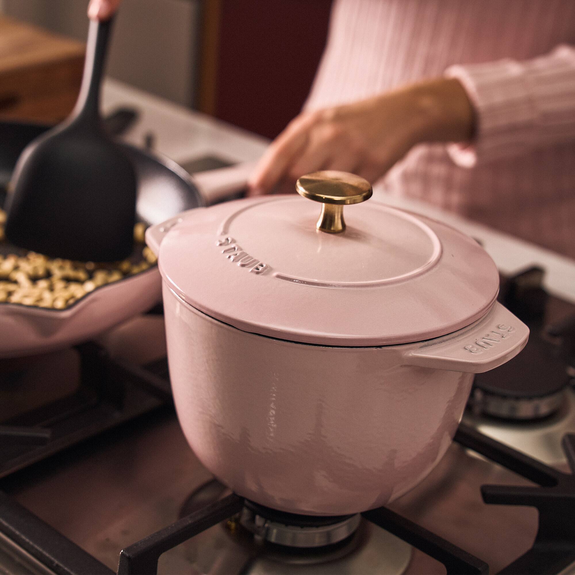 Alt View 2. Staub - STAUB Cast Iron 1.5-qt Petite French Oven - Peony Pink - Peony Pink.