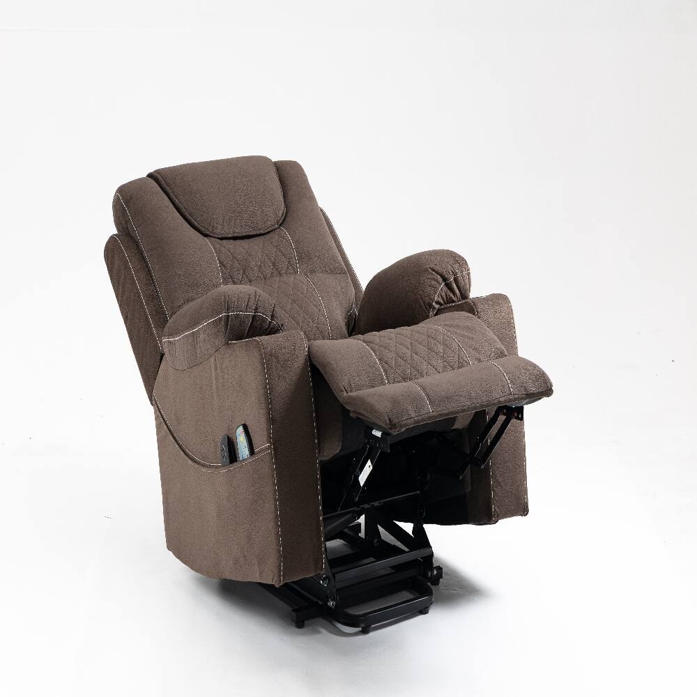 Alt View 1. Ropilly - Ropilly power lift recliner for elderly, oversized heavy duty recliner with dual motor - Coffee.
