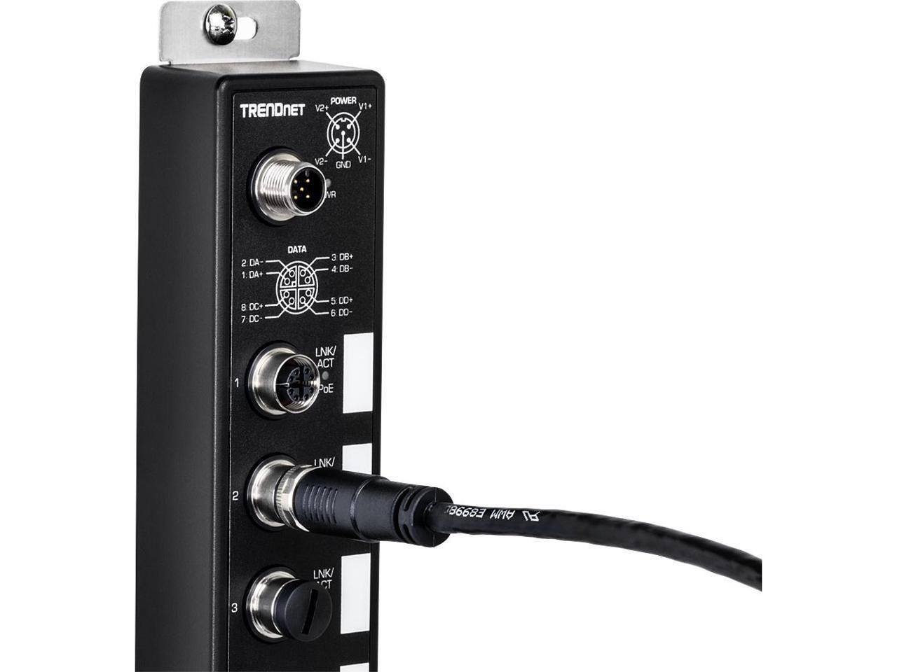 POWER V2+ V1+  
TRENDNET  
V2 V1 GND  
DA+ 1 DA- 2  
DATA 3  
D8+ 4 D8- 5  
DC+ 7 DC- 8  
DD+ 5 DD- 6  
LNK/ACT 1  
OE  
LNK/CT 3  

186683  
AWM