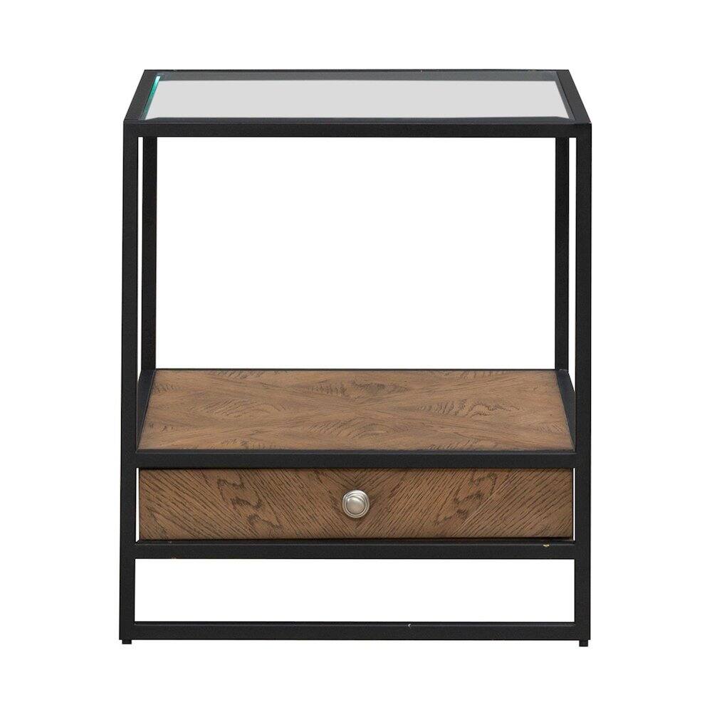 Alt View 2. Liberty Furniture Industries - Bedford Drawer End Table for Living Room - Weathered Oak - Weathered Oak.