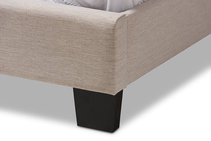 Alt View 1. Baxton Studio - Brookfield Modern and Contemporary Fabric Bed - Beige.