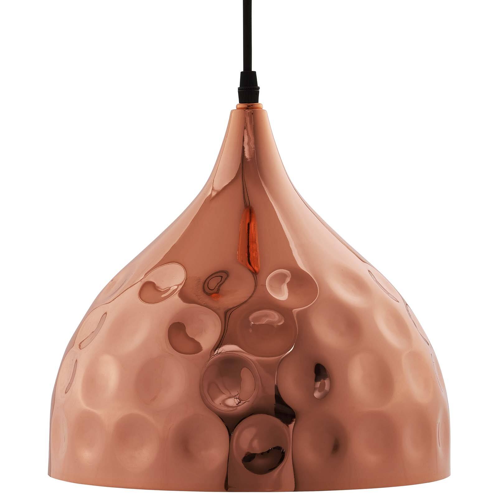 Left. Modway - Dimple 11" Bell-Shaped Rose Gold Pendant Light by Modway - Rose Gold.