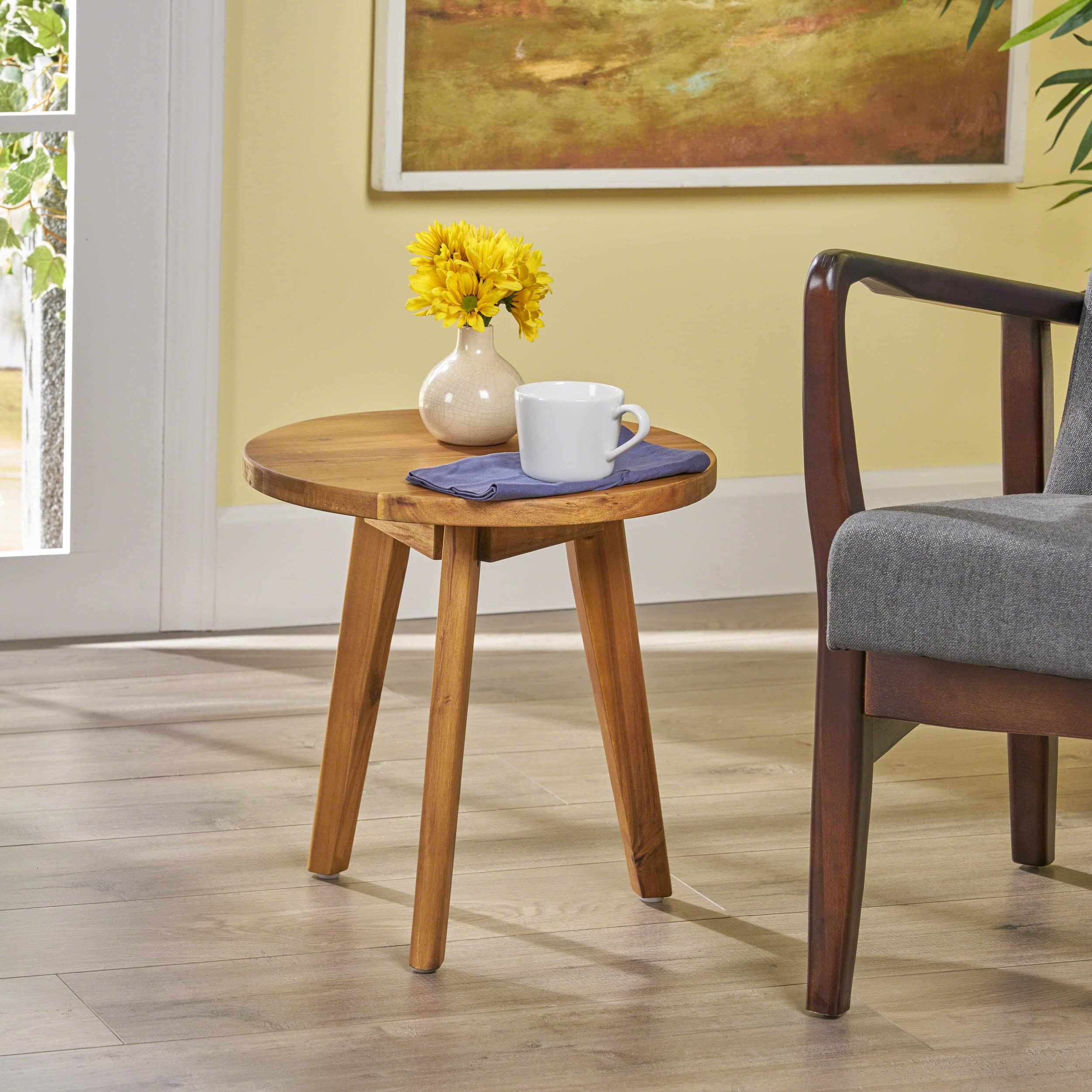 Front. APRILSOUL - MARINA SIDE TABLE - Natural Stained.
