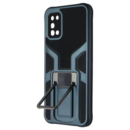 Front. Mybat - MyBat Utility Series Kickstand Case for Samsung Galaxy A02s - Blue / Black - Blue.