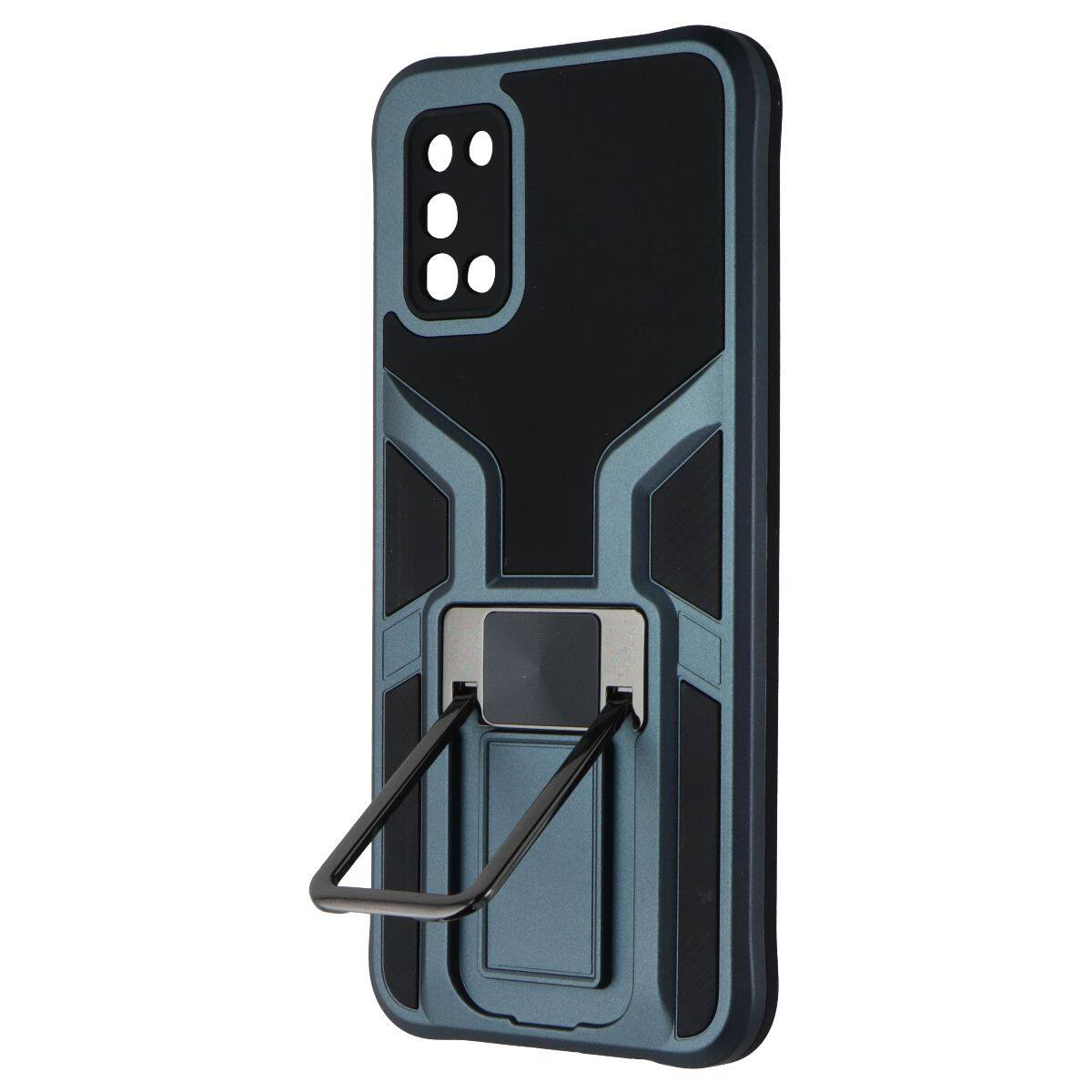 Front. Mybat - MyBat Utility Series Kickstand Case for Samsung Galaxy A02s - Blue / Black - Blue.