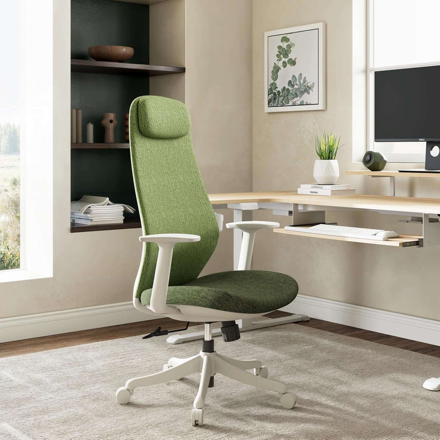 Eureka Ergonomic - High Back Ergonomic Mesh Office Desk Chair, Adjustable Headrest & Lumbar Support, Home Computer Chair with Padded Arms - Green