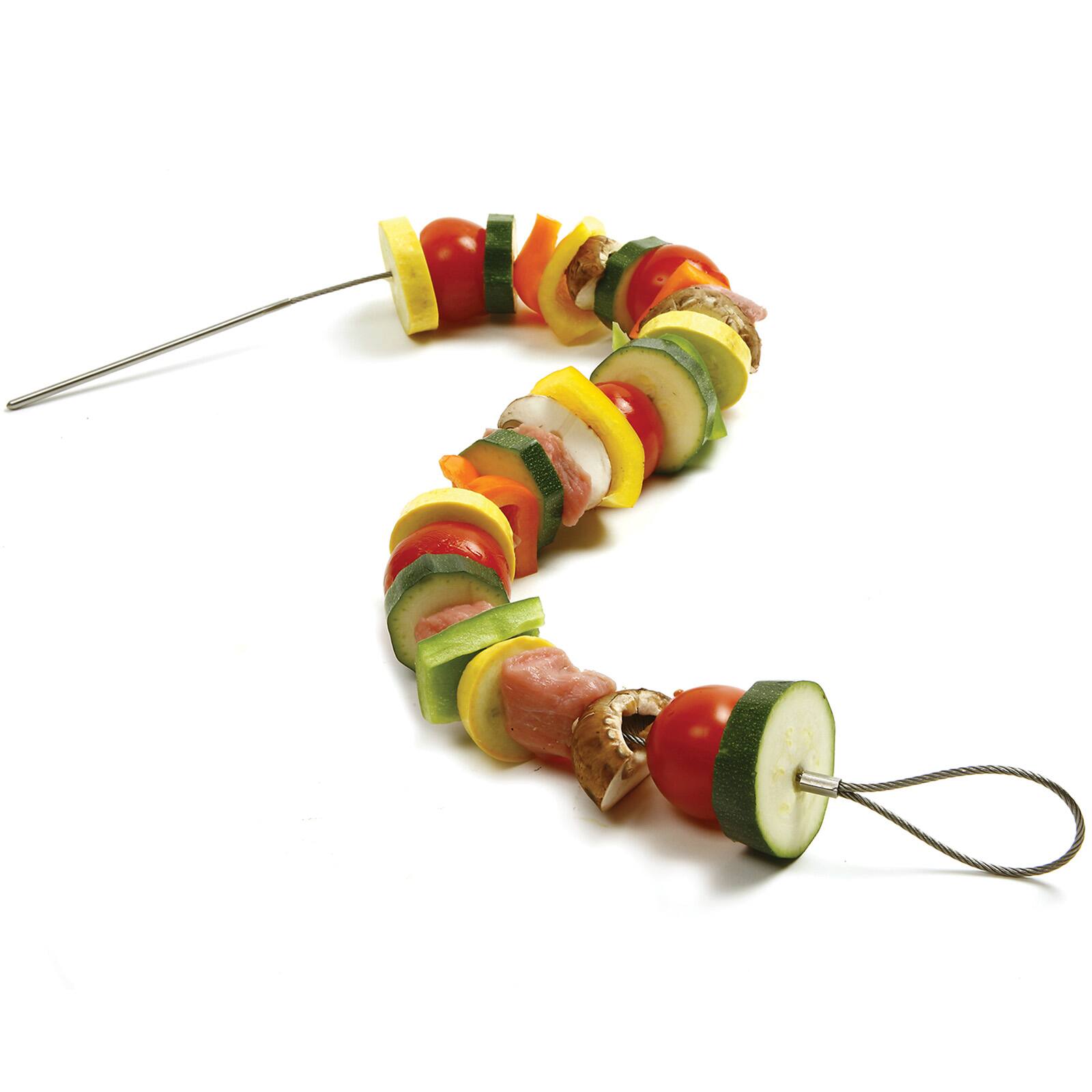 Alt View 1. Norpro - Stainless Steel Flexible BBQ Skewers, Set of 4 - Silver.