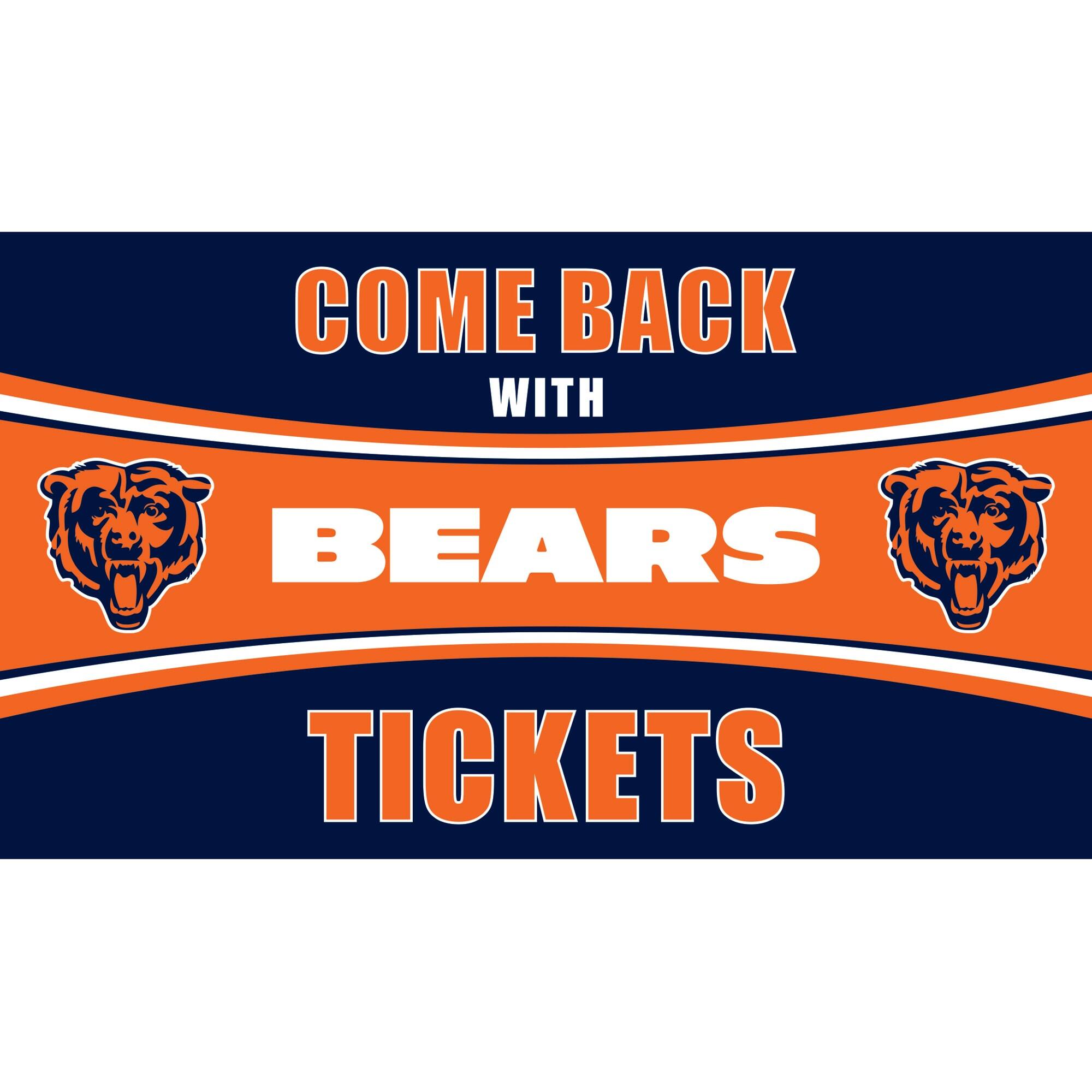 Evergreen Enterprises - Chicago Bears 28" x 16" Come Back With Tickets Door Mat - Multicolor