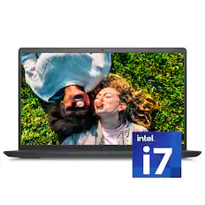 Front. Dell - Dell Inspiron 15 15.6" FHD Laptop,Intel Core i7-1255U,32GB RAM,1TB SSD,Intel Iris Xe Graphics,Win 11 Pro,Black - Black.