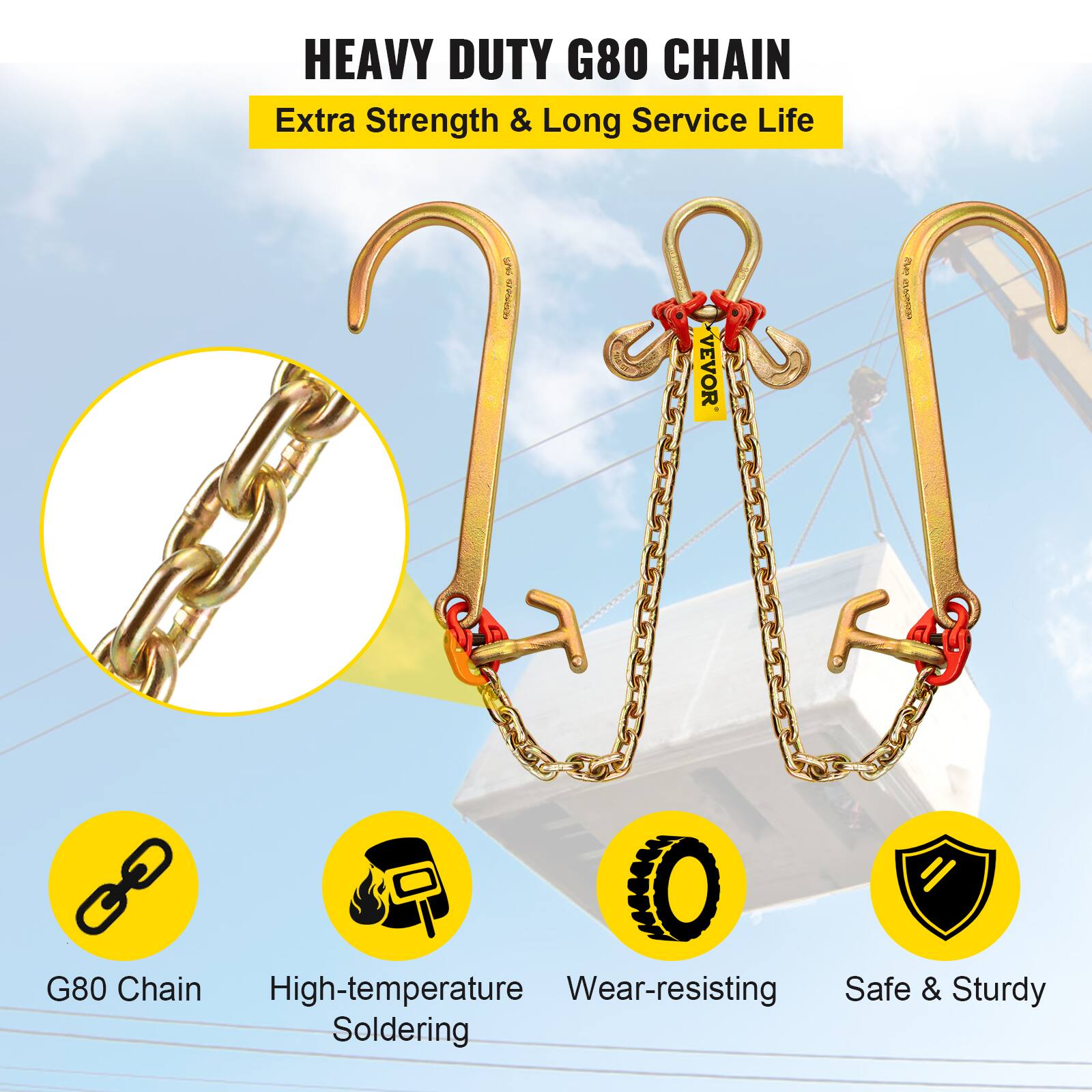 HEAVY DUTY G80 CHAIN  
Extra Strength & Long Service Life  

- G80 Chain  
- High-temperature Soldering  
- Wear-resisting  
- Safe & Sturdy