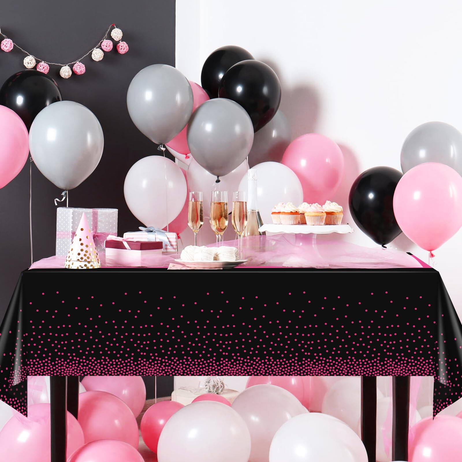 Alt View 5. Dapper Styles - Hot Tablecloth Party Decorations Plastic Table Cloth Printed Runner Disposable Rectangle Cover For Birthday... - Blue Silver-108" x 54" (Rectangular).