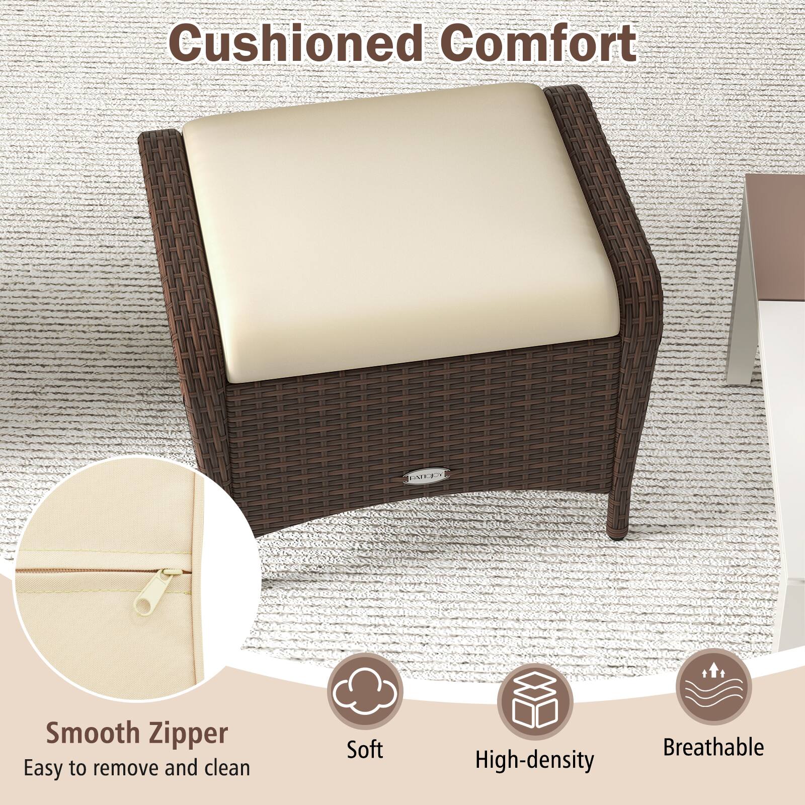 Cushioned Comfort

Smooth Zipper  
Easy to remove and clean

Soft

High-density

Breathable