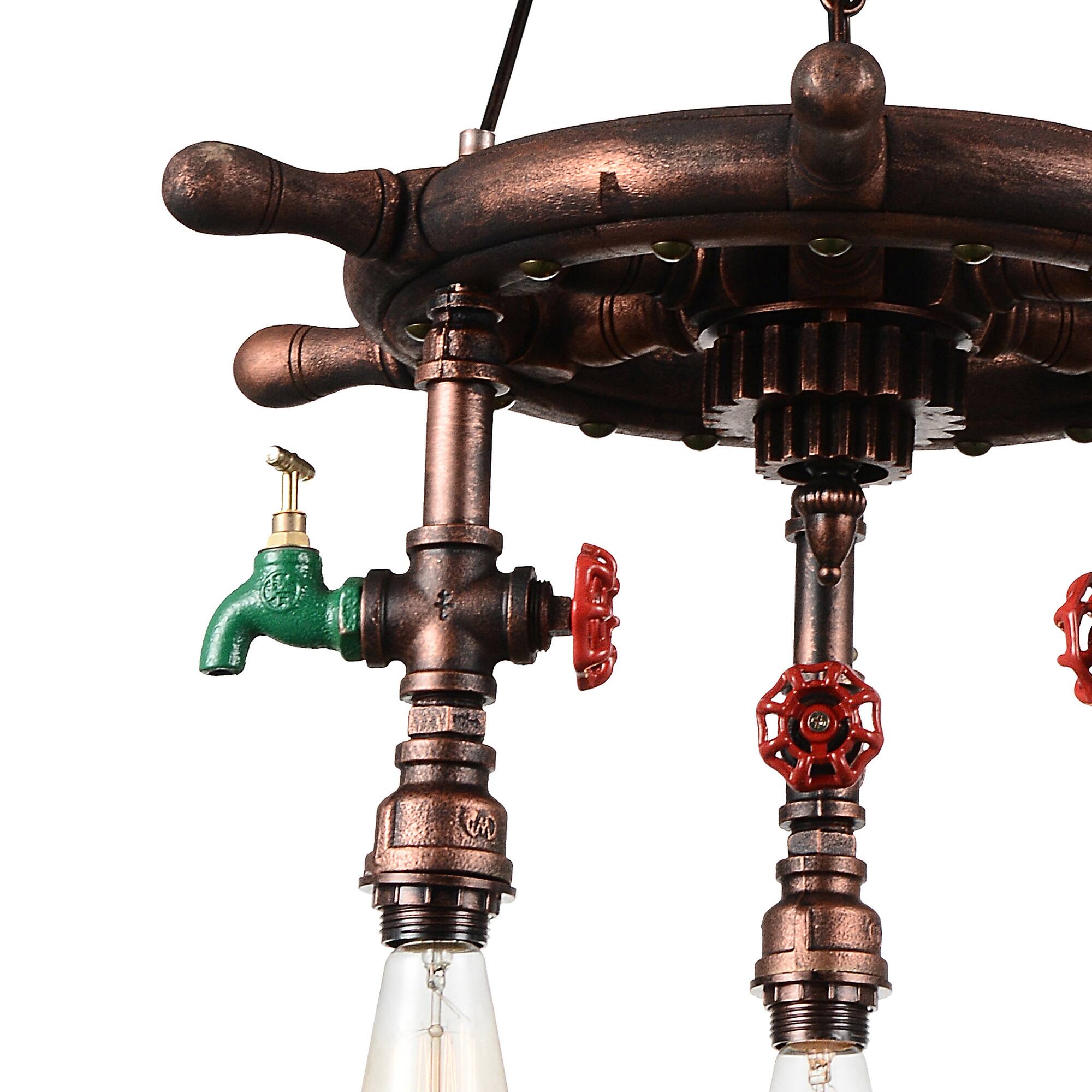 Alt View 1. CWI Lighting - Manor 3 Light Down Chandelier With Speckled copper Finish - Speckled Copper.