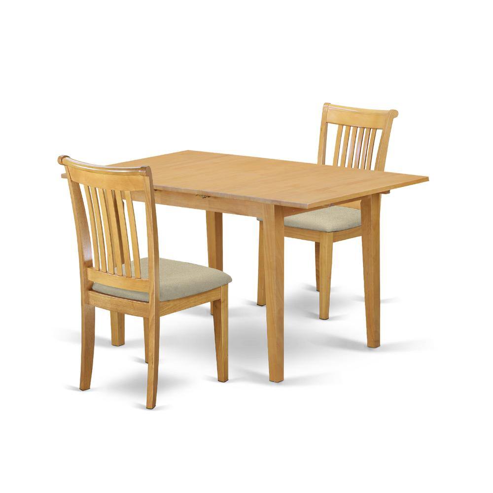 Back. East West Furniture - Dining Room Set Oak - Brown.