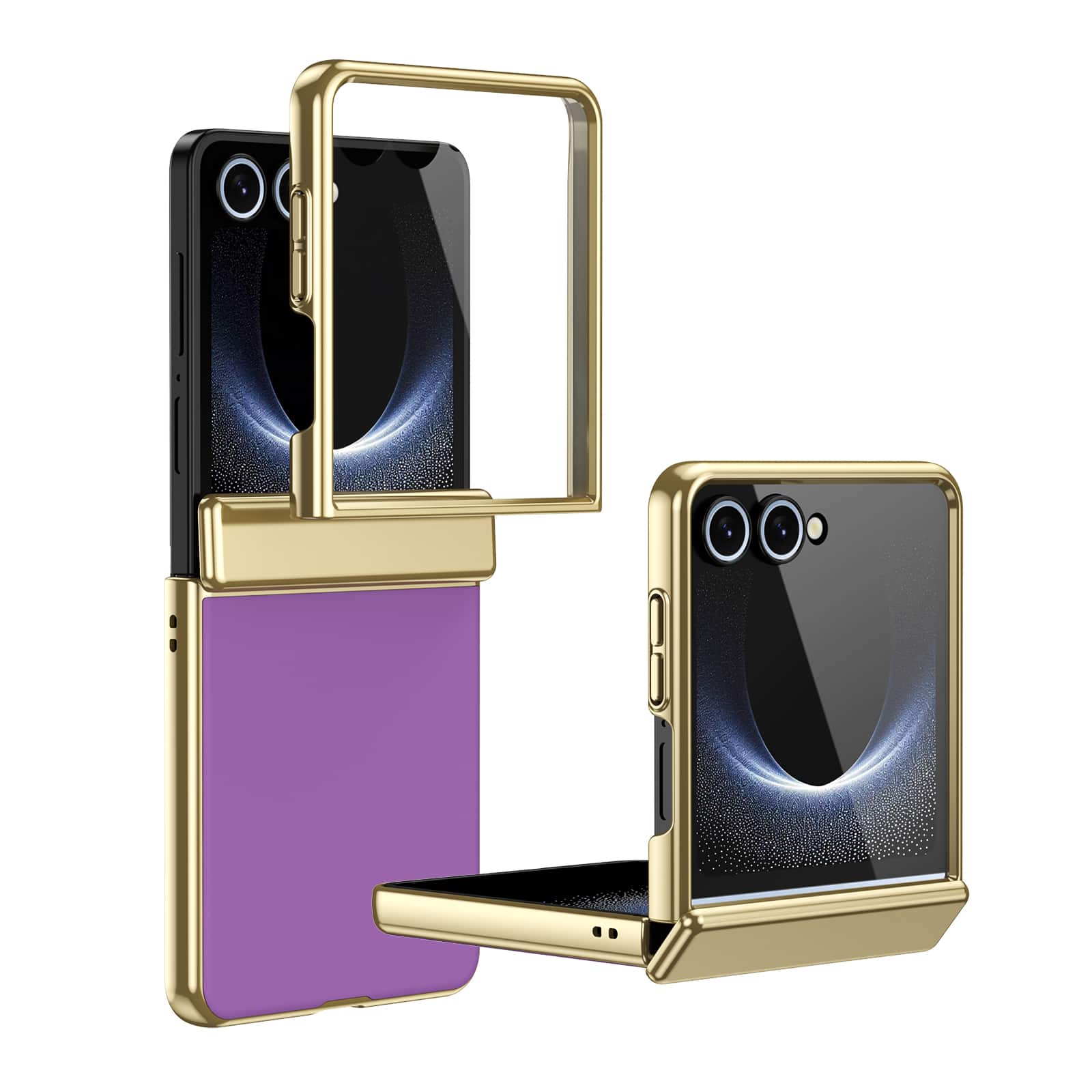 Dteck - for Samsung Galaxy Z Flip8 Matte Case with Built-in Screen Protector Hinge Protection Shock-absorbent Hard PC Cover - Purple price history on PriceWatchPro