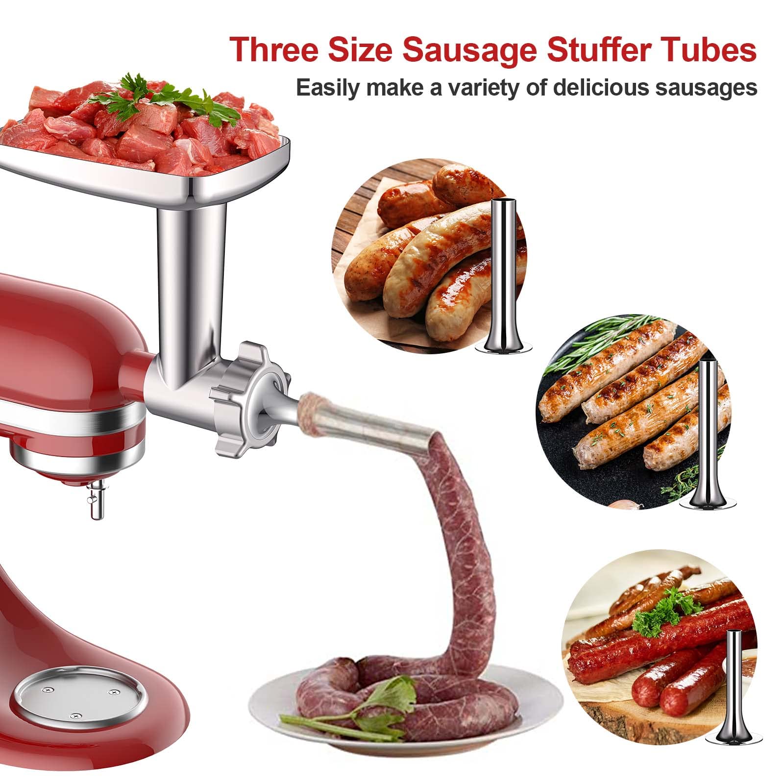 Three Size Sausage Stuffer Tubes  
Easily make a variety of delicious sausages