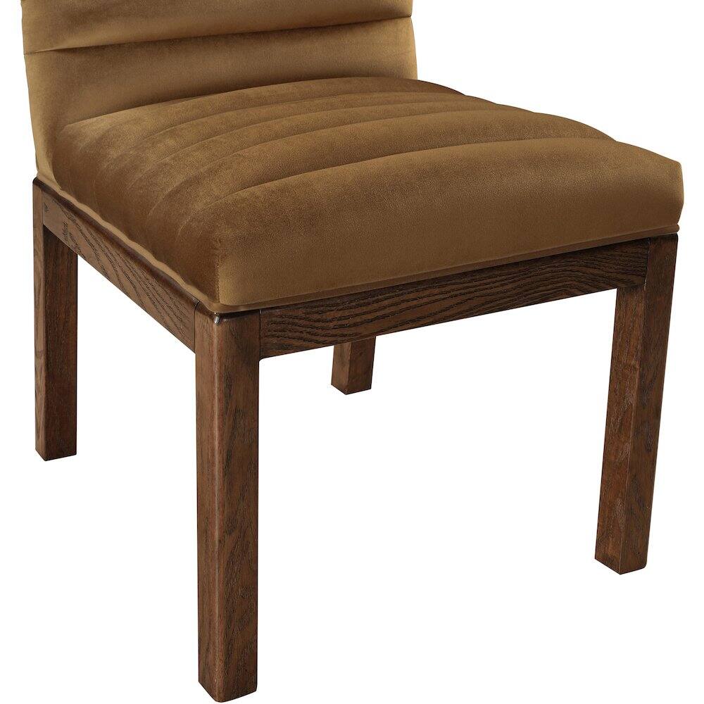 Alt View 4. Meridian Furniture - Evelyn Saddle Velvet Dining Chair - Brown.