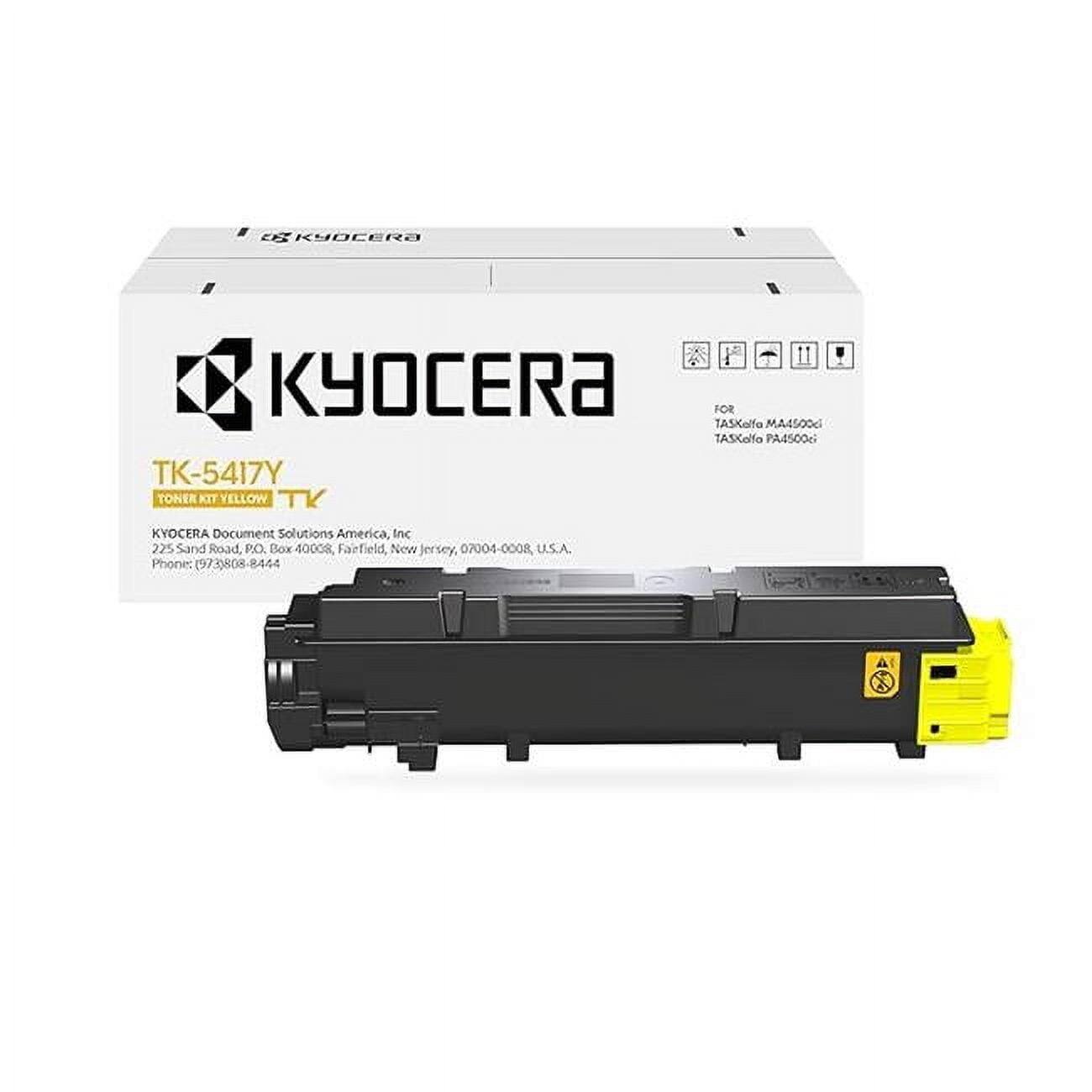 Sure, here is the corrected and grouped text:

---

**KYOCERA**

**TK-5417Y**  
TONER KIT YELLOW TK

**KYOCERA Document Solutions America, Inc.**  
225 Sand Road, P.O. Box 40008  
Fairfield, New Jersey, 07004-0008  
U.S.A.  
Phone: (973) 808-8444

---

**FOR**  
TASKalfa MA4500i  
TASKalfa PA4500i

---

**KYOCERA Document Solutions America, Inc.**  
225 Sand Road, P.O. Box 40008  
Fairfield, New Jersey, 07004-0008  
U.S.A.  
Phone: (973) 808-8444

---