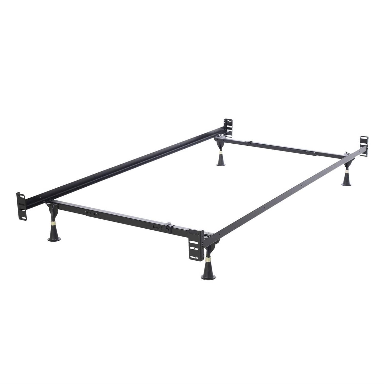 Hivvago - Twin/Full Adjustable Metal Bed Frame with Headboard Footboard Brackets - Black