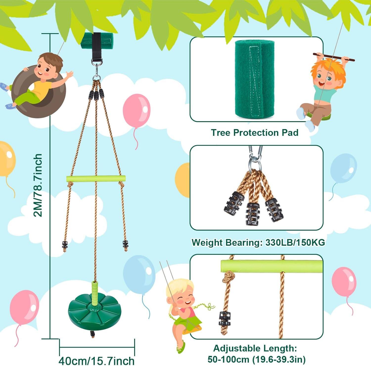 - Tree Protection Pad
- Weight Bearing: 330LB/150KG
- Adjustable Length: 50-100cm (19.6-39.3in)
- 2M/78.7inch
- 40cm/15.7inch