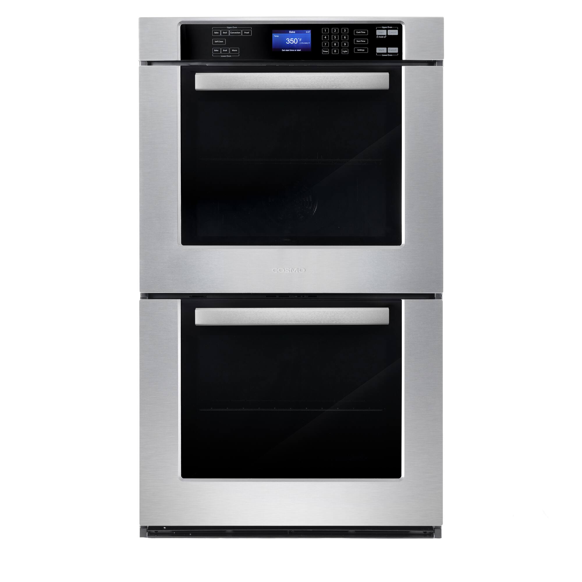 COSMO - COS-30EDWC 30 in. Haven Collection Double Electric Wall Oven, True Convection, Blue Porcelain, Self Cleaning - Stainless Steel