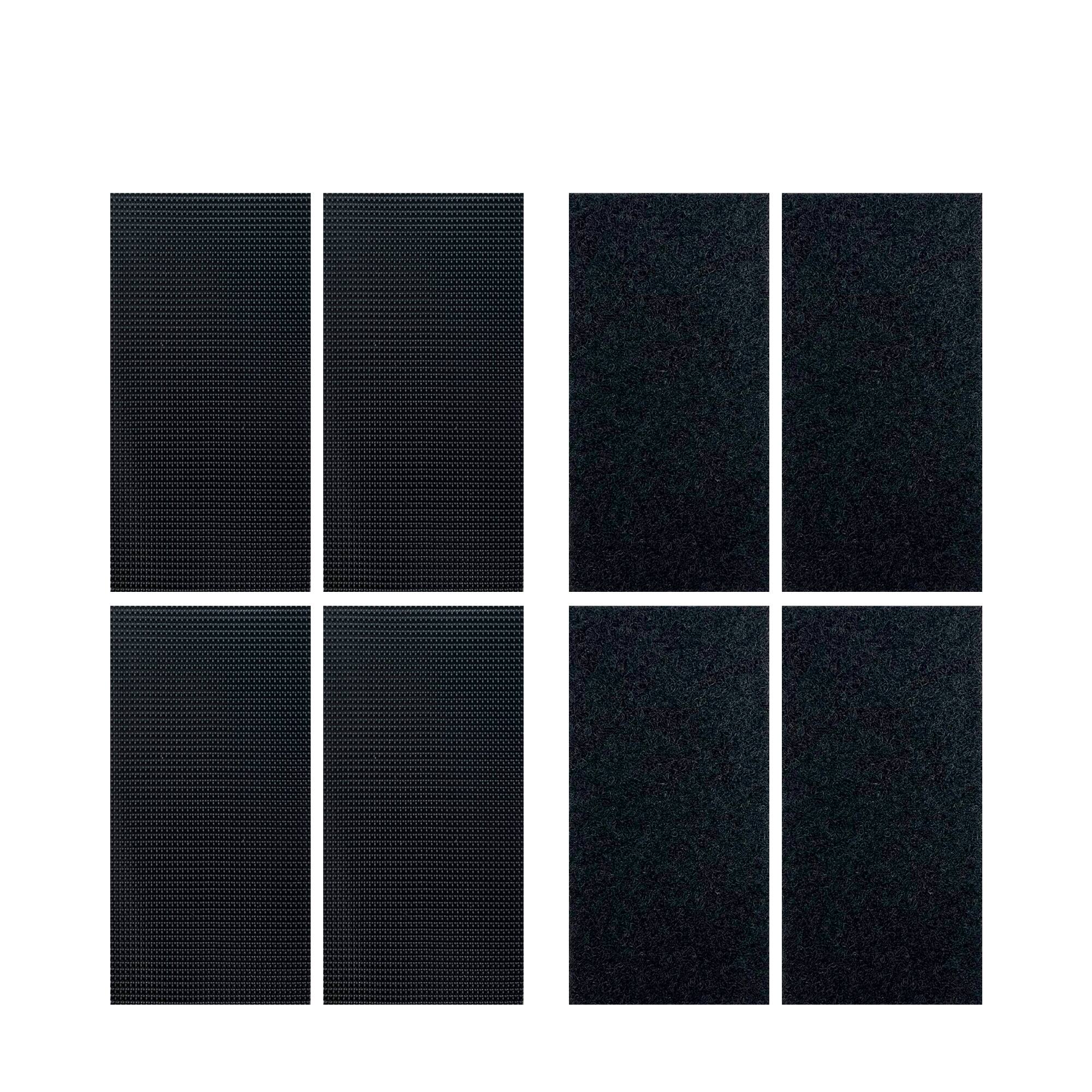 Left. Wrap-It Storage - Stick 'Em - 4" x 2" Strips (4 sets) - Industrial Strength - Black.