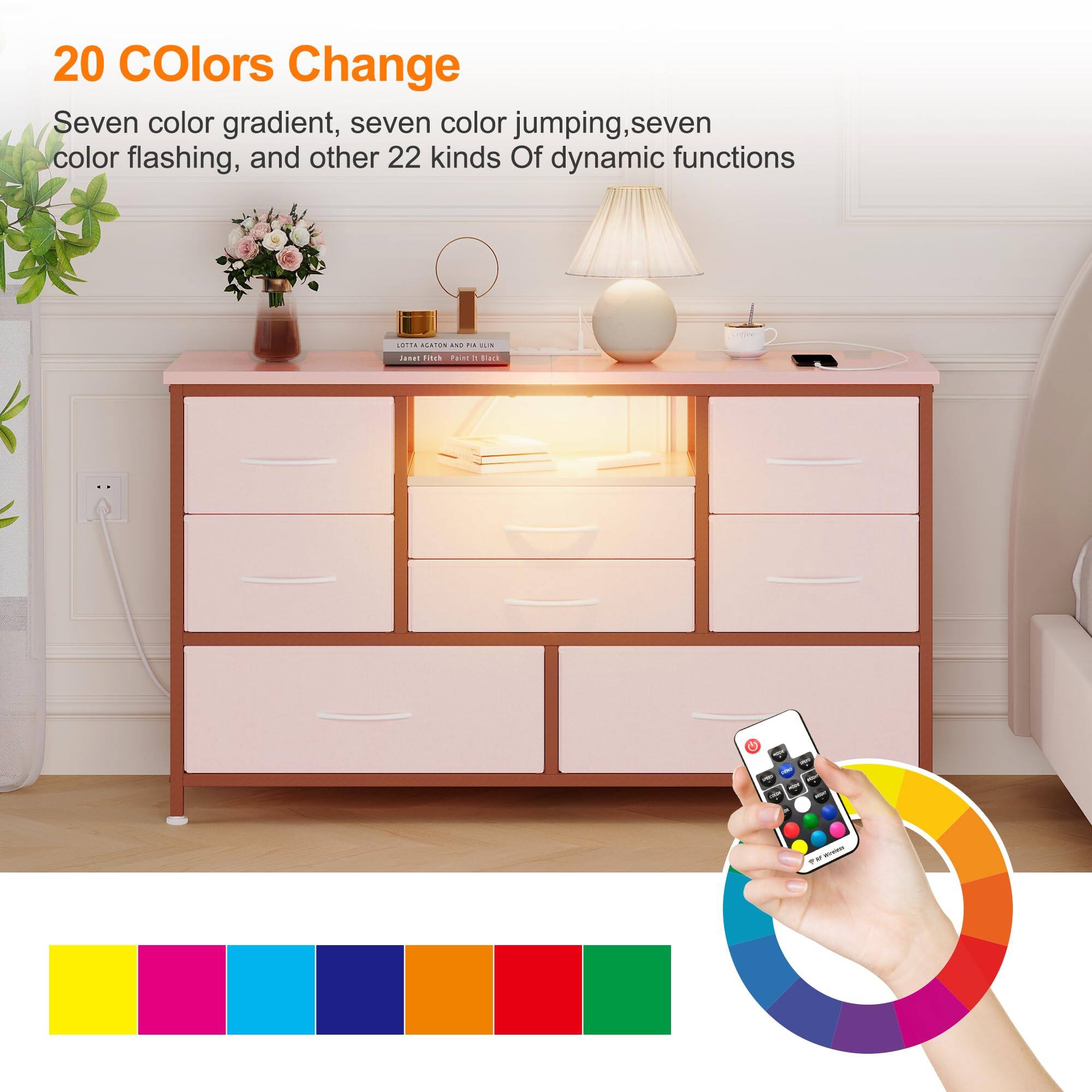20 Colors Change

Seven color gradient, seven color jumping, seven color flashing, and other 22 kinds of dynamic functions