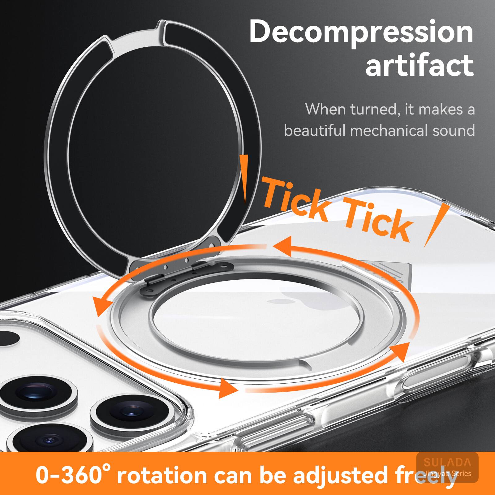 Decompression artifact  
When turned, it makes a beautiful mechanical sound Tick Tick  
SULADA 0-360° rotation can be adjusted freely.