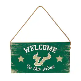 Evergreen Enterprises - South Florida Bulls 6" x 11" Welcome Home Wood Wall Sign with Rope Hanger - Multicolor