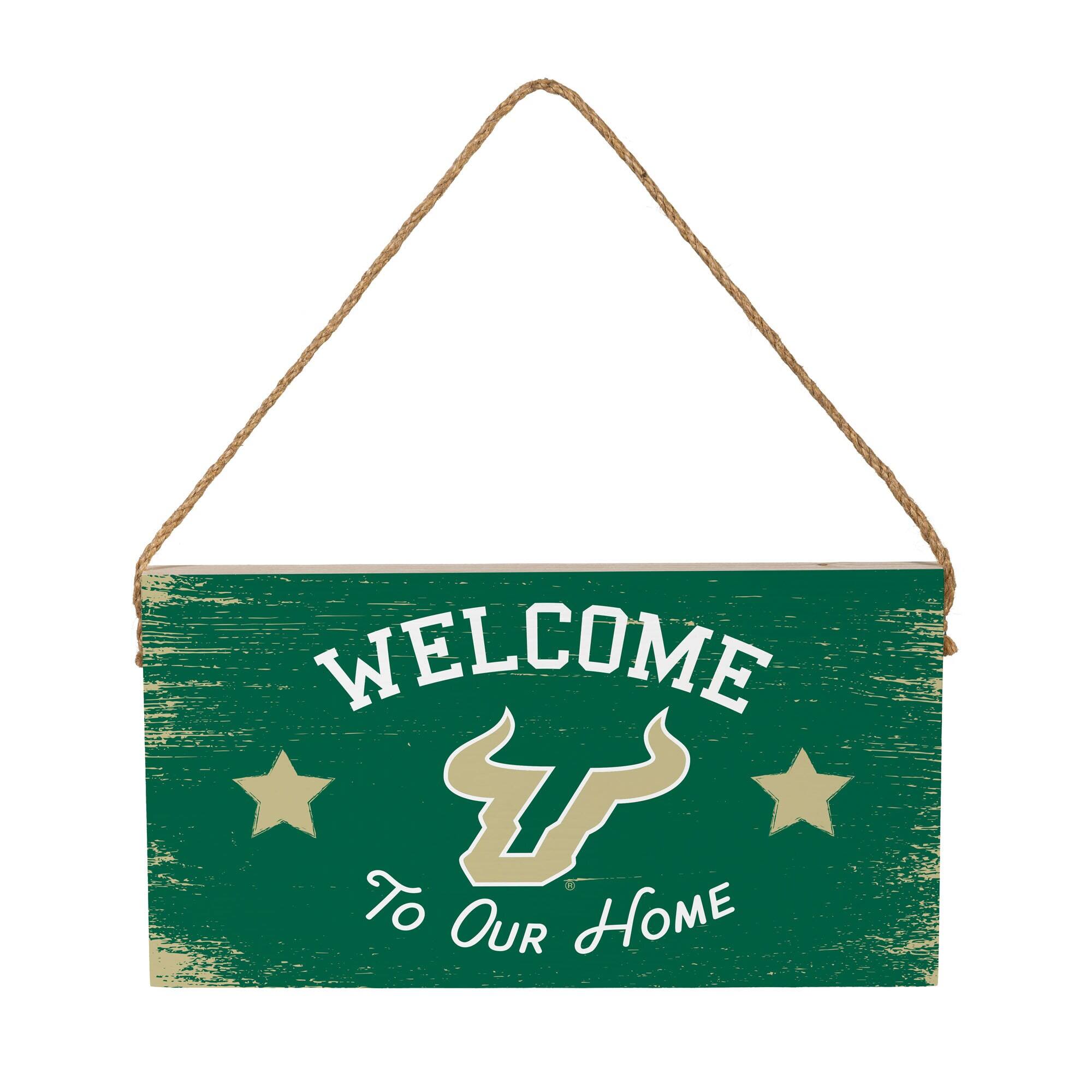 South Florida Bulls 6" x 11" Welcome Home Wood Wall Sign with Rope Hanger