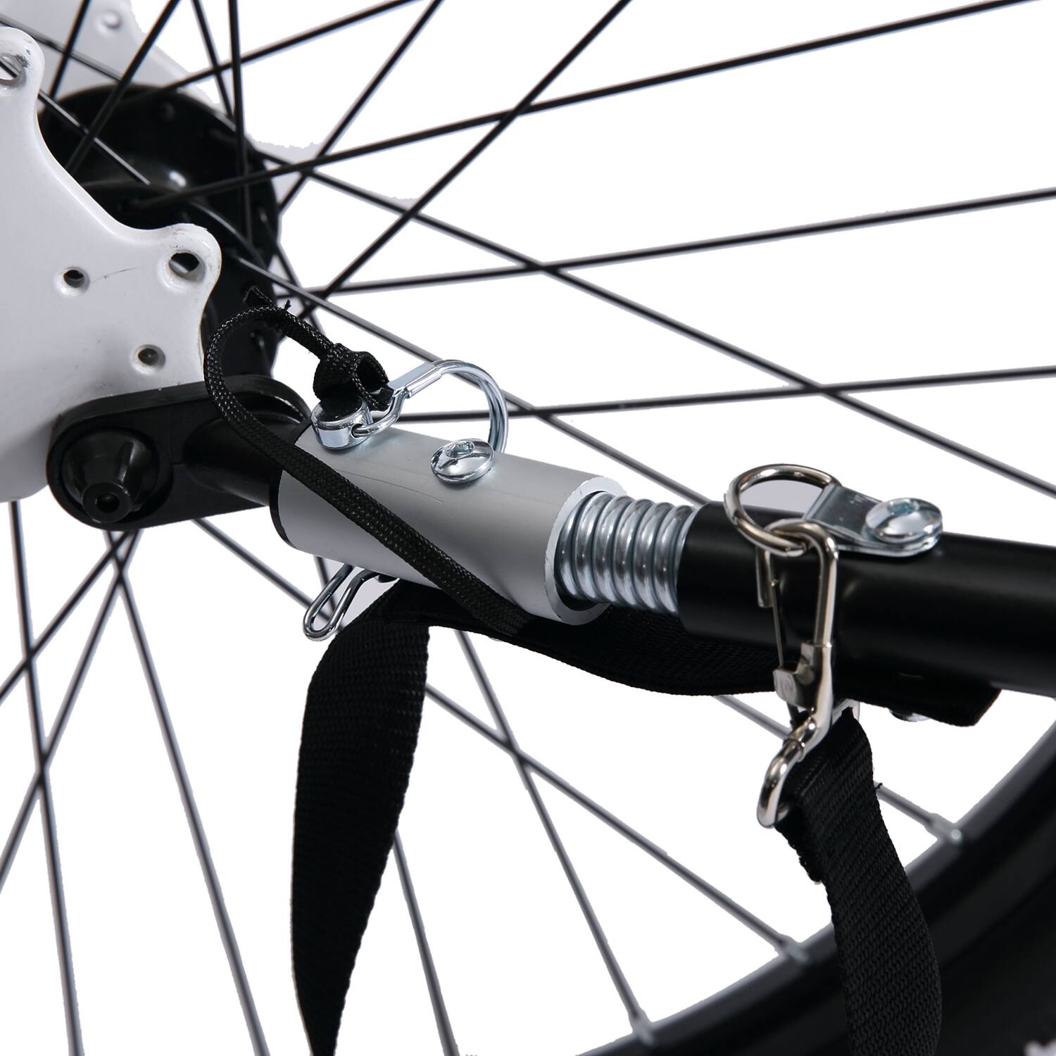 Alt View 3. Jupiter Bikes - Fat Tire Utility Bike Trailer - All-Terrain Gear and Equipment Hauler w/ Suspension, 220 lb Load - Universal Hitch - Black.