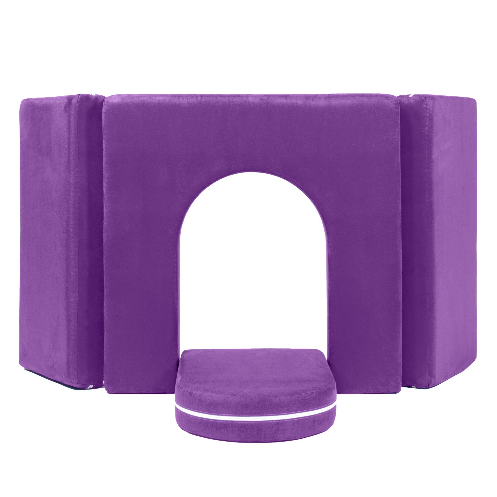 Front. Jaxx - Jaxx Zipline Playscape Castle Gate - Playtime Furniture for Imaginative Kids, Grape - Grape.