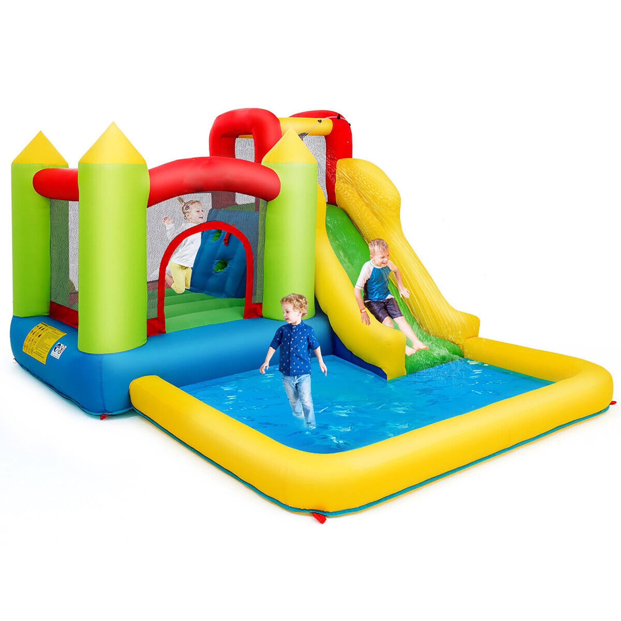 Alt View 9. Gymax - Gymax Inflatable Bounce House Water Slide Bouncer Pool w/ Climbing Wall & 550W Blower.