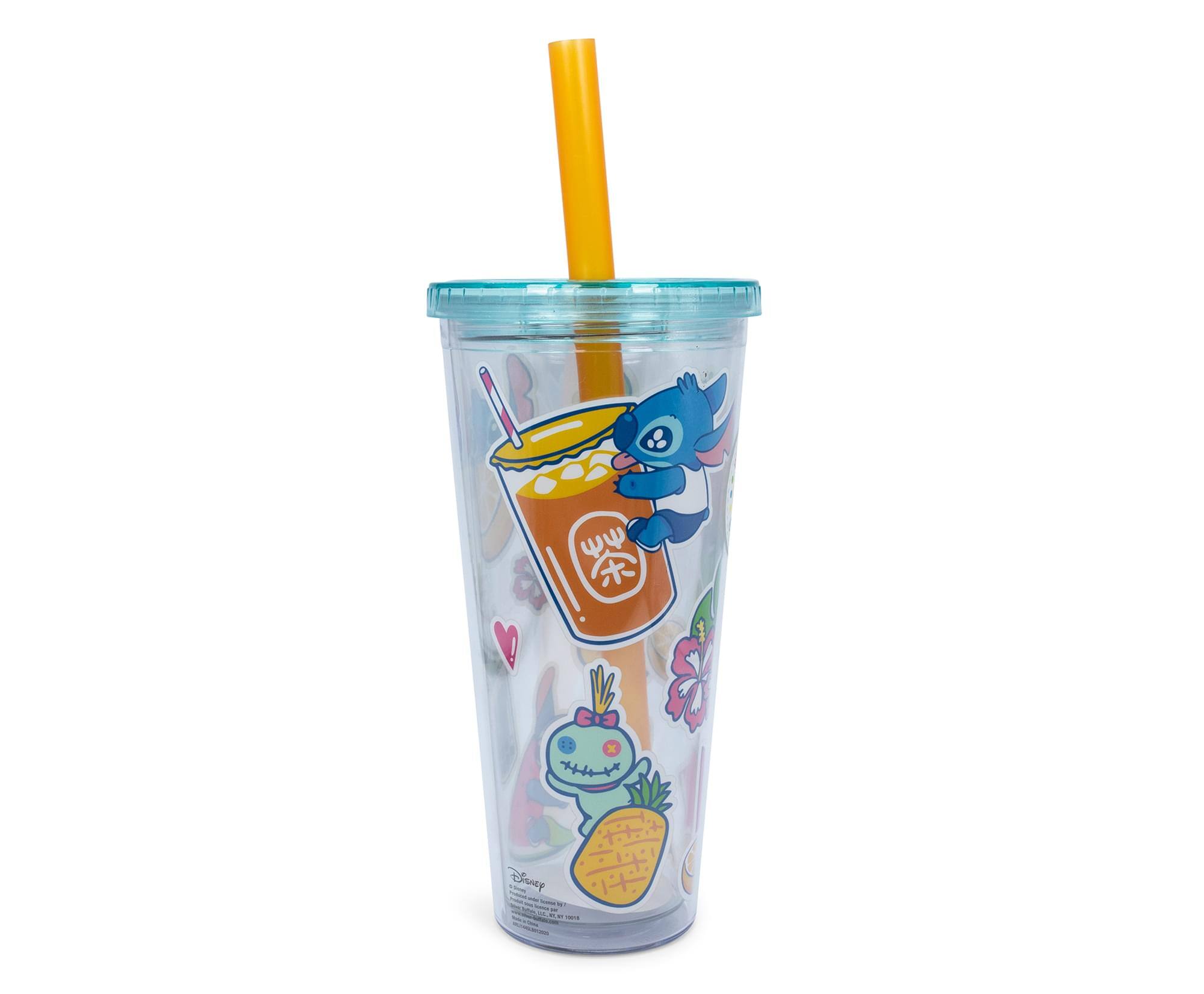 Alt View 1. Disney - Disney Lilo & Stitch Boba Tea Carnival Cup with Lid and Straw | Holds 24 Ounces - Blue.