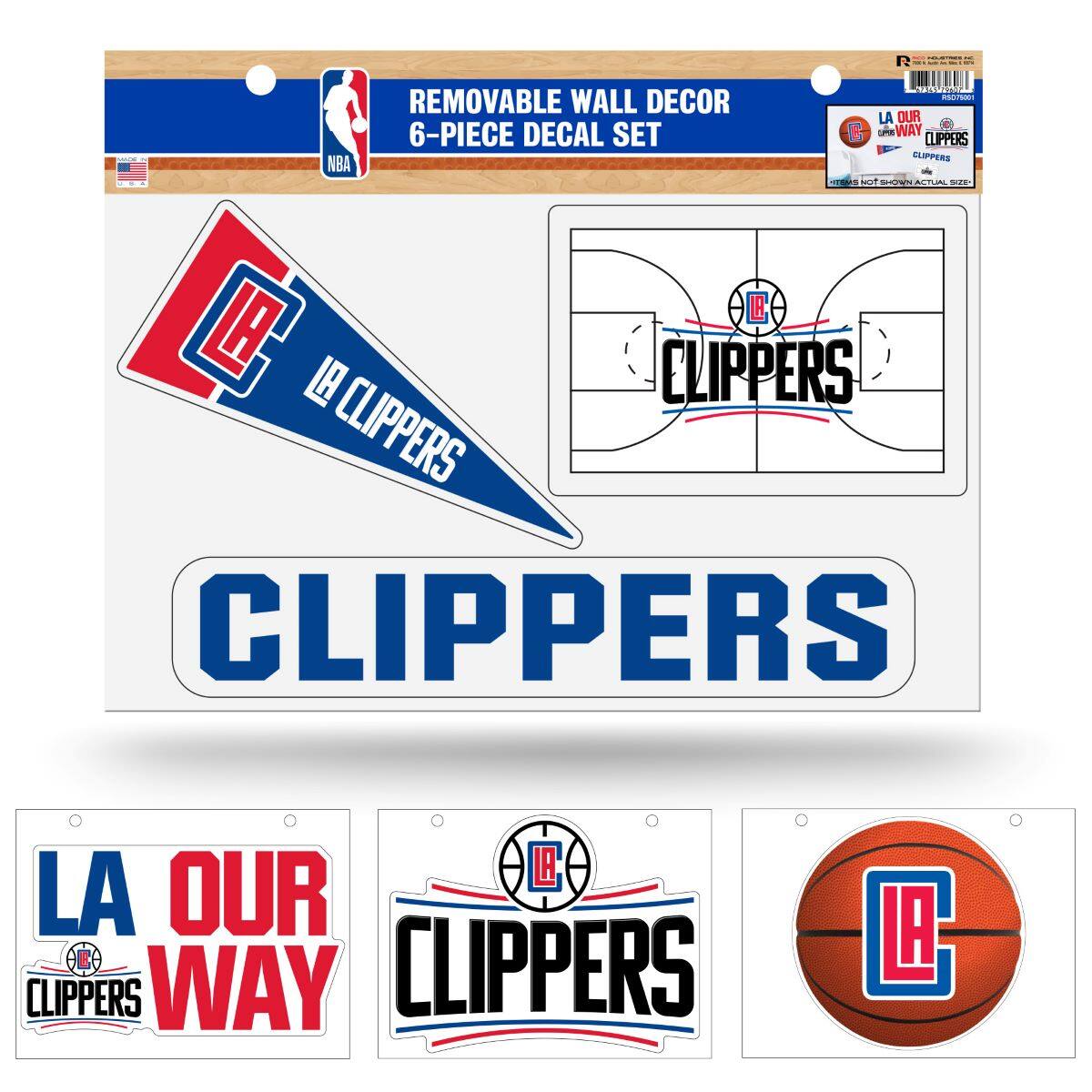 REMOVABLE WALL DECOR  
6-PIECE DECAL SET  

CLIPPERS  

CLIPPERS  

LA OUR WAY CLIPPERS  

CLIPPERS  

CLIPPERS