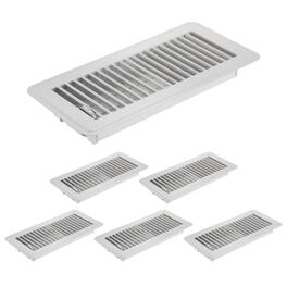 Unique Bargains - 4x10 Inch Floor Vent Covers, 6pcs Heavy Duty Metal Walkable Air Vent Covers, Adjustable Air Supply Lever for Home Office - Black